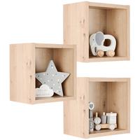 ZESTAW PÓŁEK ŚCIENNYCH LEO - kolor dębowy, Trend, materiał drewnopochodny (29/29/20cm) - Jimmylee