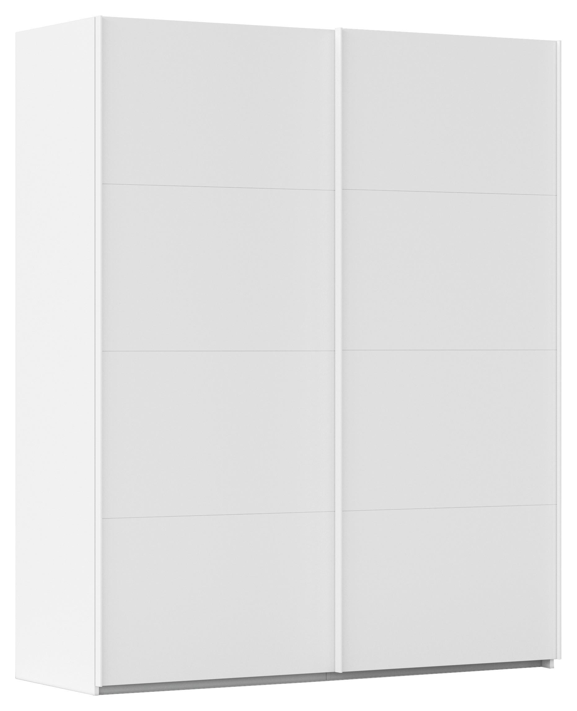 Omara Z Drsnimi Vrati Evelyn, Bela - bela, Design, umetna masa/leseni material (181/223/68cm) - Novel