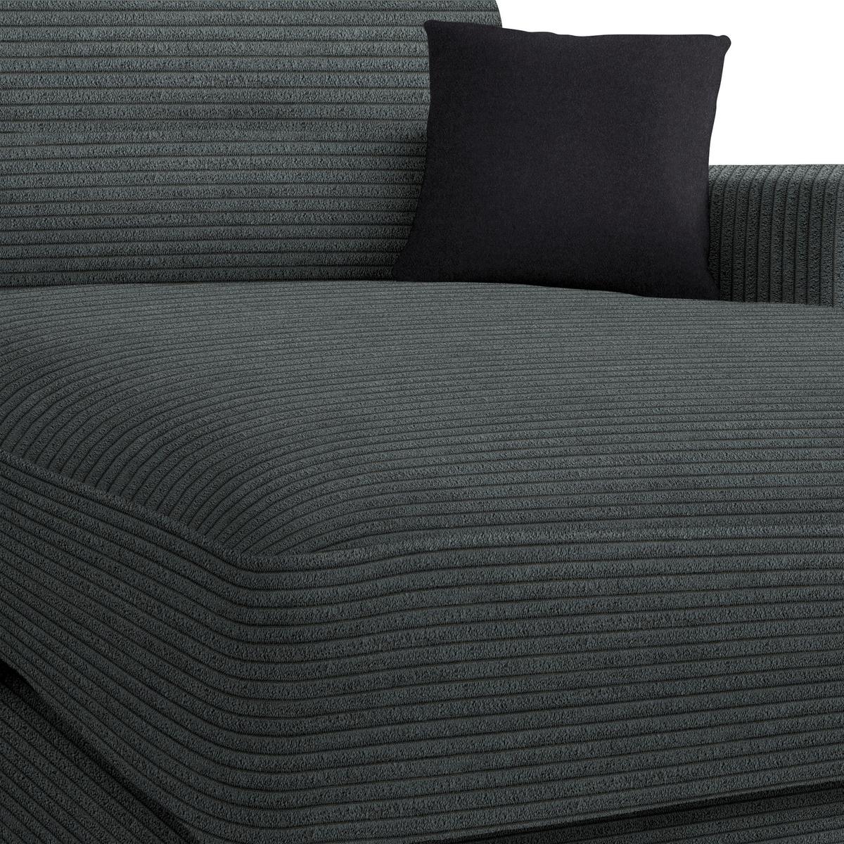 Ecksofa Fabiona rechts Graphitfarben - Graphitfarben, Modern, Holz (268/85/194cm) - Premium Living