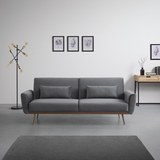 Sofa mit Schlaffunktion in Grau mit Holzrahmen 'Guilia' - Goldfarben/Grau, MODERN, Holz/Textil (211/85/83cm) - Bessagi Home