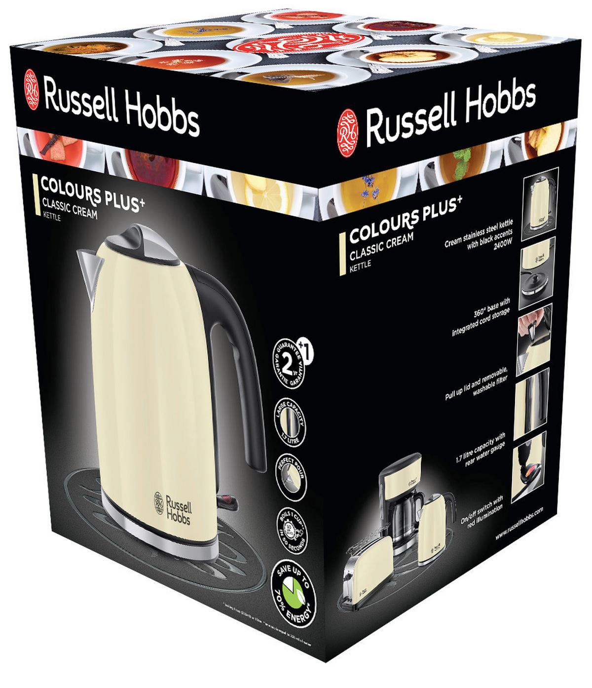 Vízforraló Russell Hobbs Colours Plus+ - krémszínű, Modern, műanyag - Russell Hobbs