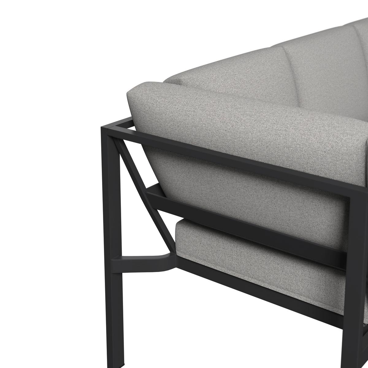 Loungegarnitur Anna Grau, 5-teilig - Dunkelgrau/Hellgrau, MODERN, Glas/Textil (135/68/80cm)