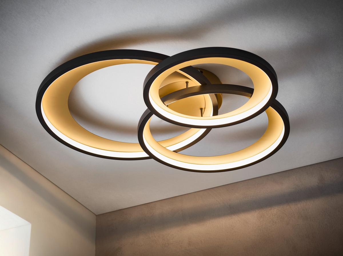 LAMPA SUFITOWA LED 673810332 GRANADA - czarny/biały, Basics, tworzywo sztuczne/metal (71,5/10,5/63,5cm) - Trio Leuchten