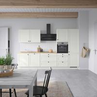 Küchenblock Cascada High m. Geräten Weiß - Eichefarben/Schwarz, MODERN, Holzwerkstoff/Metall (330cm) - Nobilia