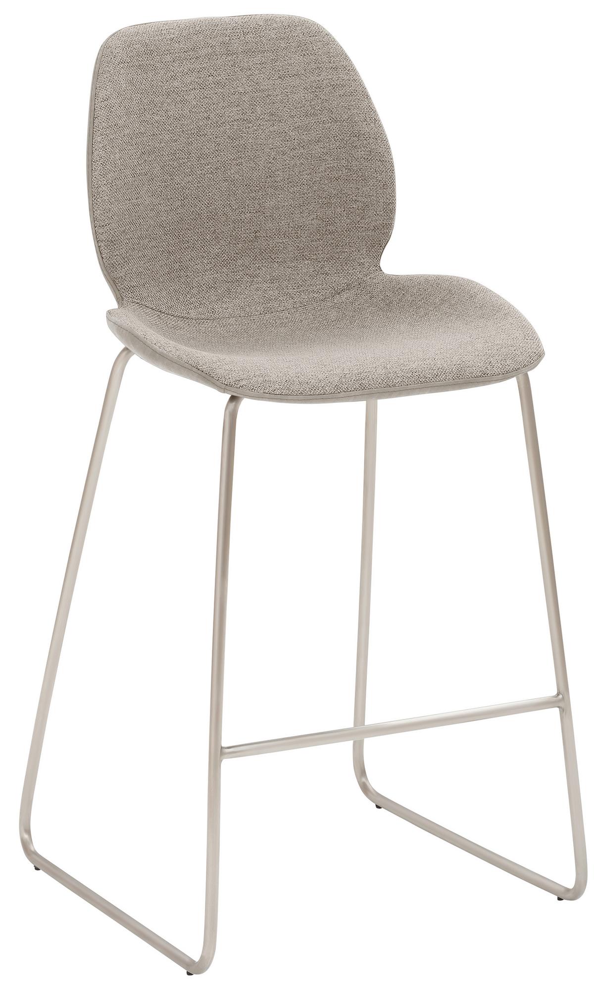 Barhocker My Solo ca. 49x97 cm Hellgrau - Edelstahlfarben/Hellgrau, KONVENTIONELL, Textil/Metall (49/97/52cm) - Livetastic