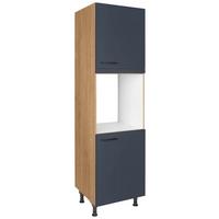 Geräteumbauschrank Easytouch Blau - Blau/Eichefarben, MODERN, Holzwerkstoff/Metall (60/216,6/58cm) - Nobilia