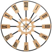 ZEGAR ŚCIENNY GITTE - kolor naturalny/czarny, Lifestyle, metal/drewno (80,5/80,5/7cm) - Landscape