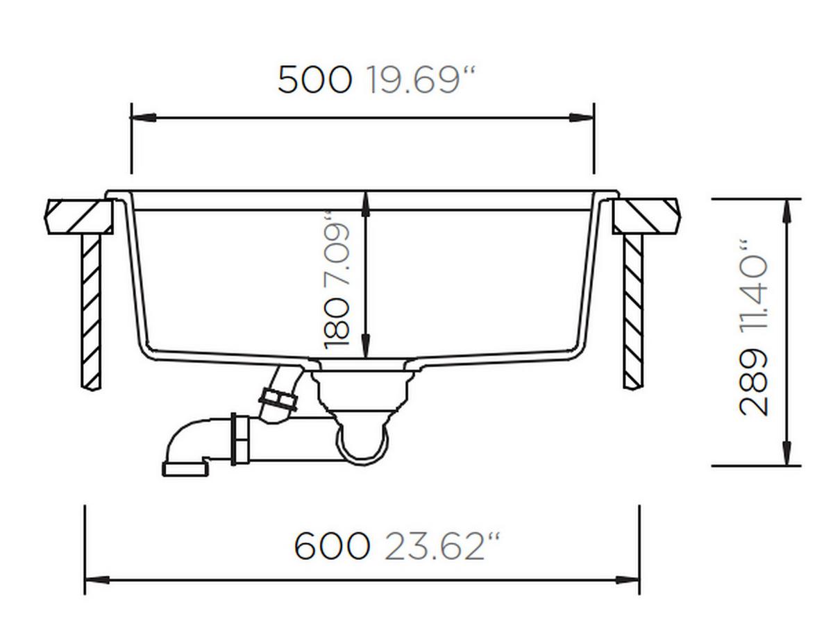 Spüle KIRN100LFBNGT flächenbündig, schwarz - MODERN (54,5/44,5cm) - Schock