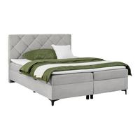 Boxbett Wind Hellgrau ca. 160x200cm - Hellgrau/Schwarz, KONVENTIONELL, Textil/Metall (160/200cm) - Mömax