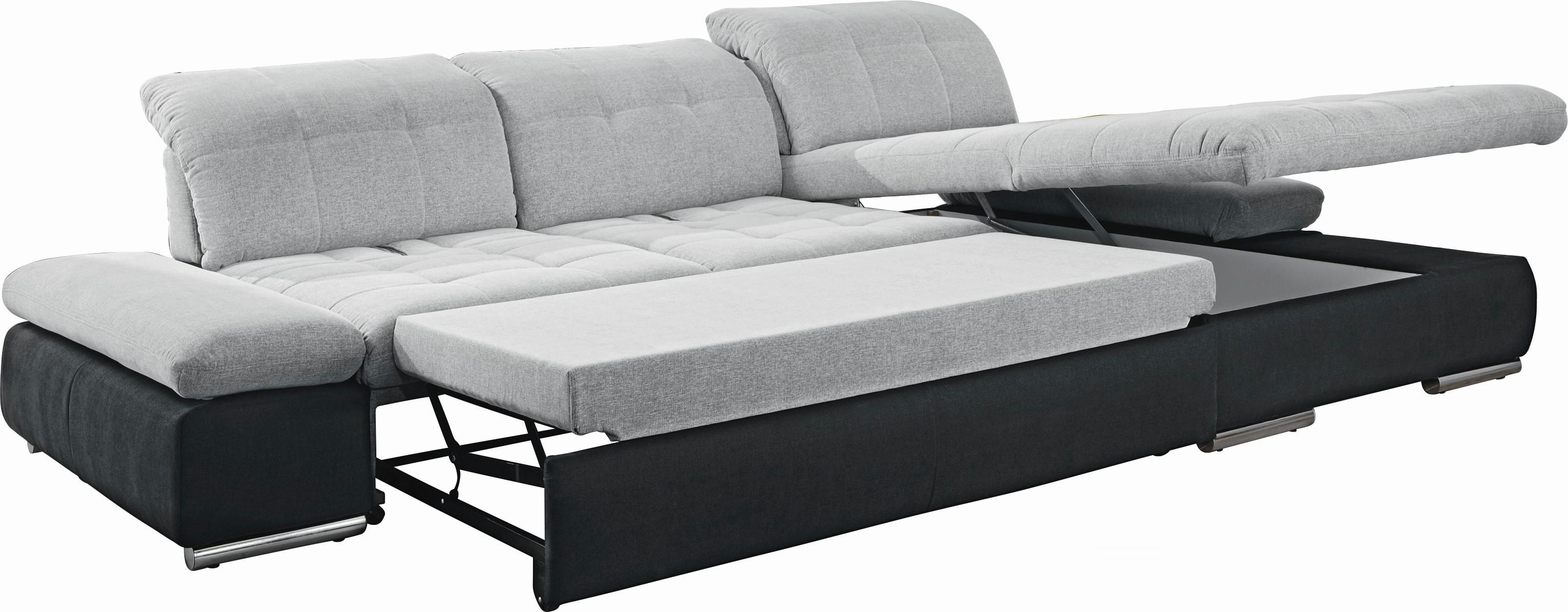 DUŻY NAROŻNIK SANFINO - jasnoszary/czarny, Konventionell, materiał drewnopochodny/metal (305/96/199cm) - Premium Living