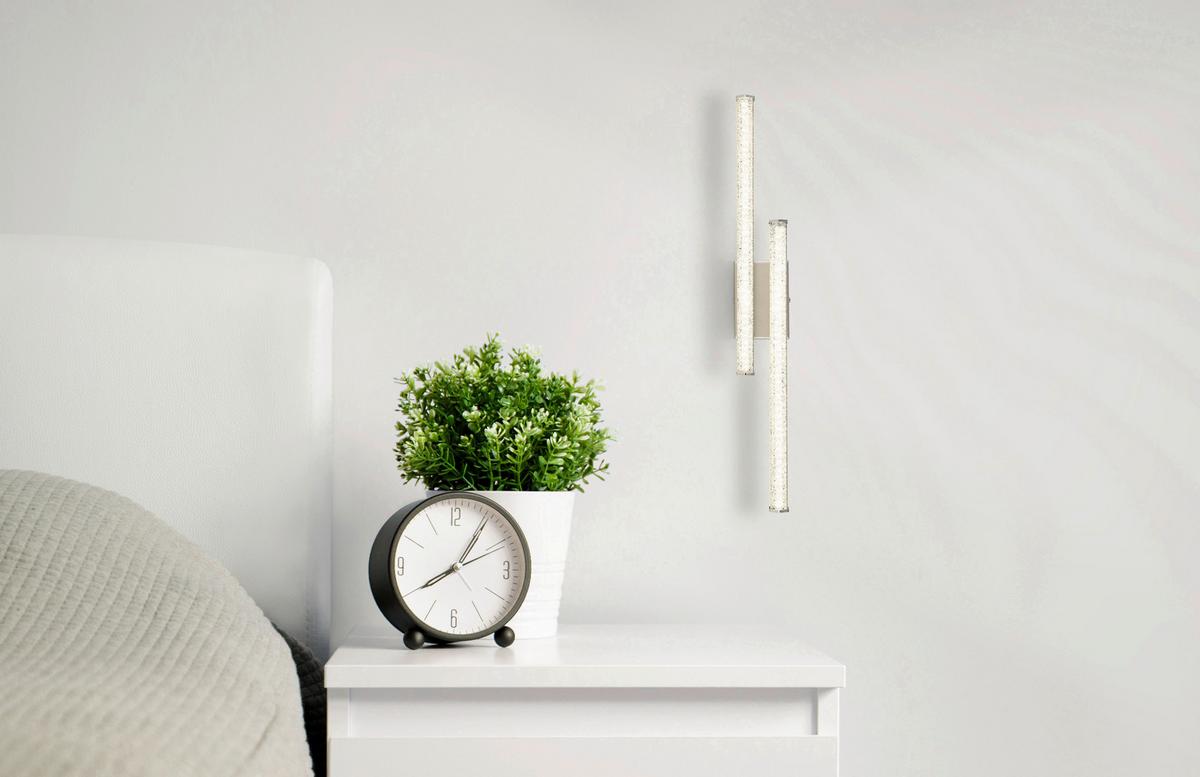 Led Stropna Svjetiljka Kirina - boje nikla/prozirno, Design, plastika (50/7/8,4cm) - Globo