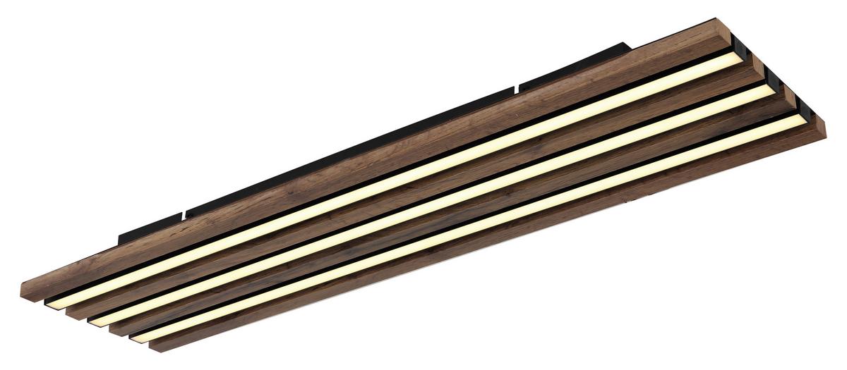 LED Mennyezeti Lámpa 67347d4 Hayden - sötétbarna/fekete, Natur, műanyag/faalapú anyag (80/20/5cm) - Globo