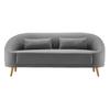 Trosed Jannike, Temno Siva, Velur - temno siva, Moderno, tekstil/les (207/84/80cm) - Bessagi Home