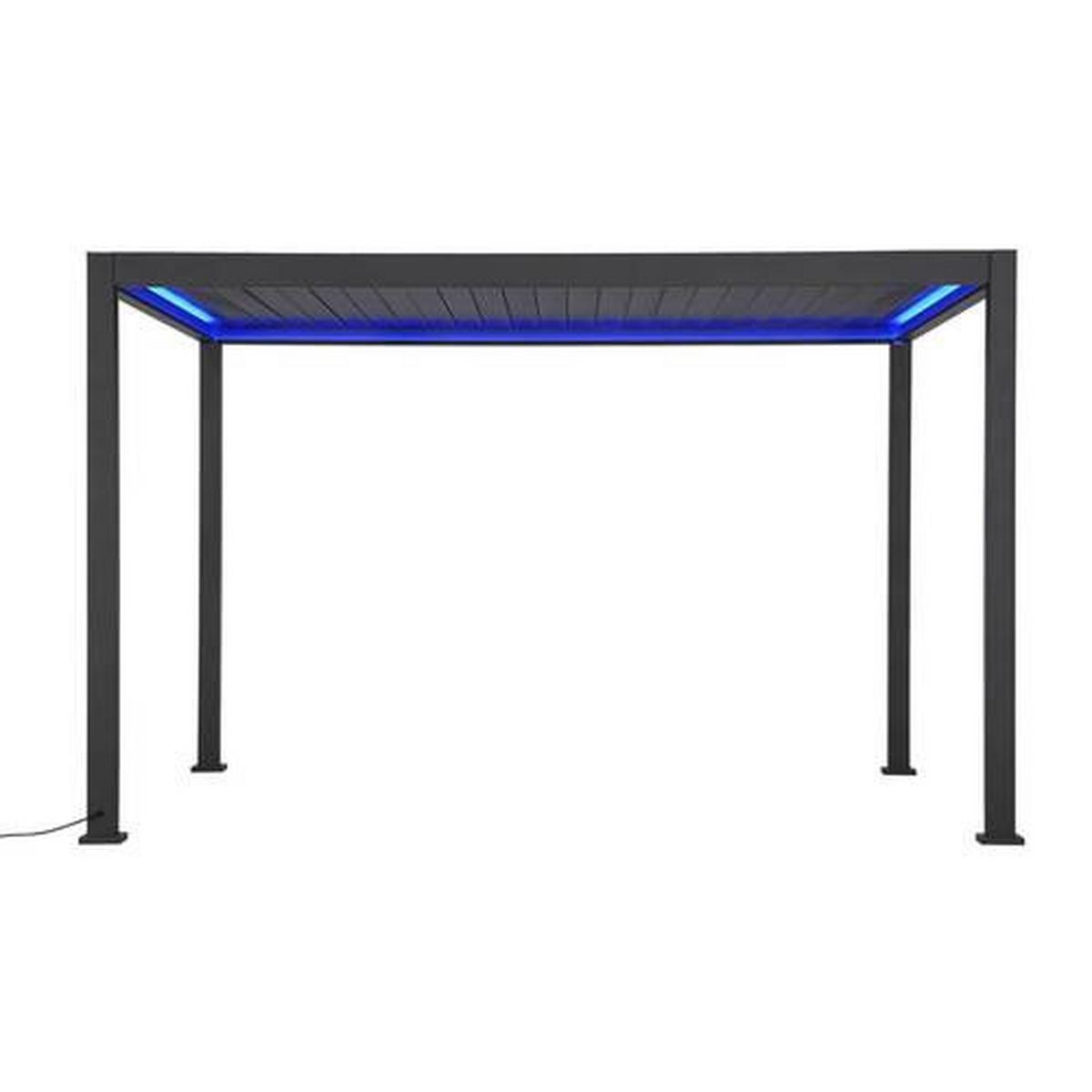 Pergola Mirador Deluxe Anthrazit m.LED ca. 400x300 cm - Anthrazit, LIFESTYLE, Metall (400/300/250cm) - Gardenson