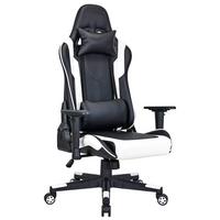 Gamer Szék Ziva - fekete/fehér, Modern, műanyag/textil (69,5/120-130/66cm) - Mömax