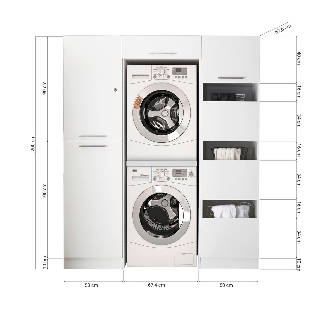 Hauswirtschaftsraum Clara Weiß B: ca. 167,4 cm - Weiß, KONVENTIONELL, Holzwerkstoff (167,4/200/67,6cm) - Respekta