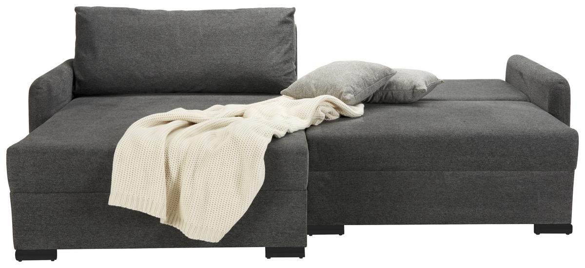 Sedežna Garnitura Lyon C, Temno Siva, Ležišče, Predal - temno siva/črna, Moderno, umetna masa/tekstil (242/102/167cm) - Mömax