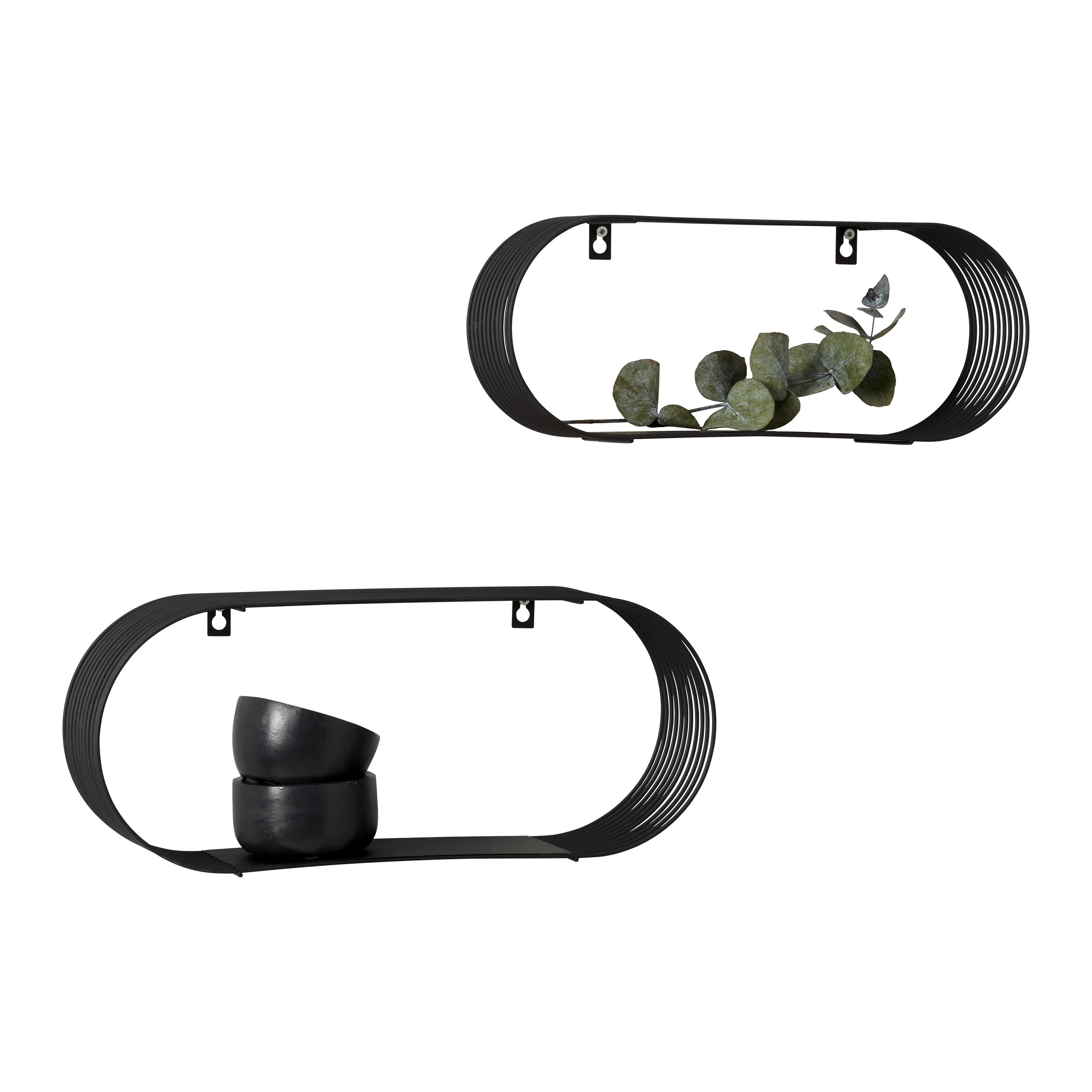 VÄGGHYLLPLAN SET JESSICA -SB- - svart, Modern, metall (43/18/10cm) - Mömax