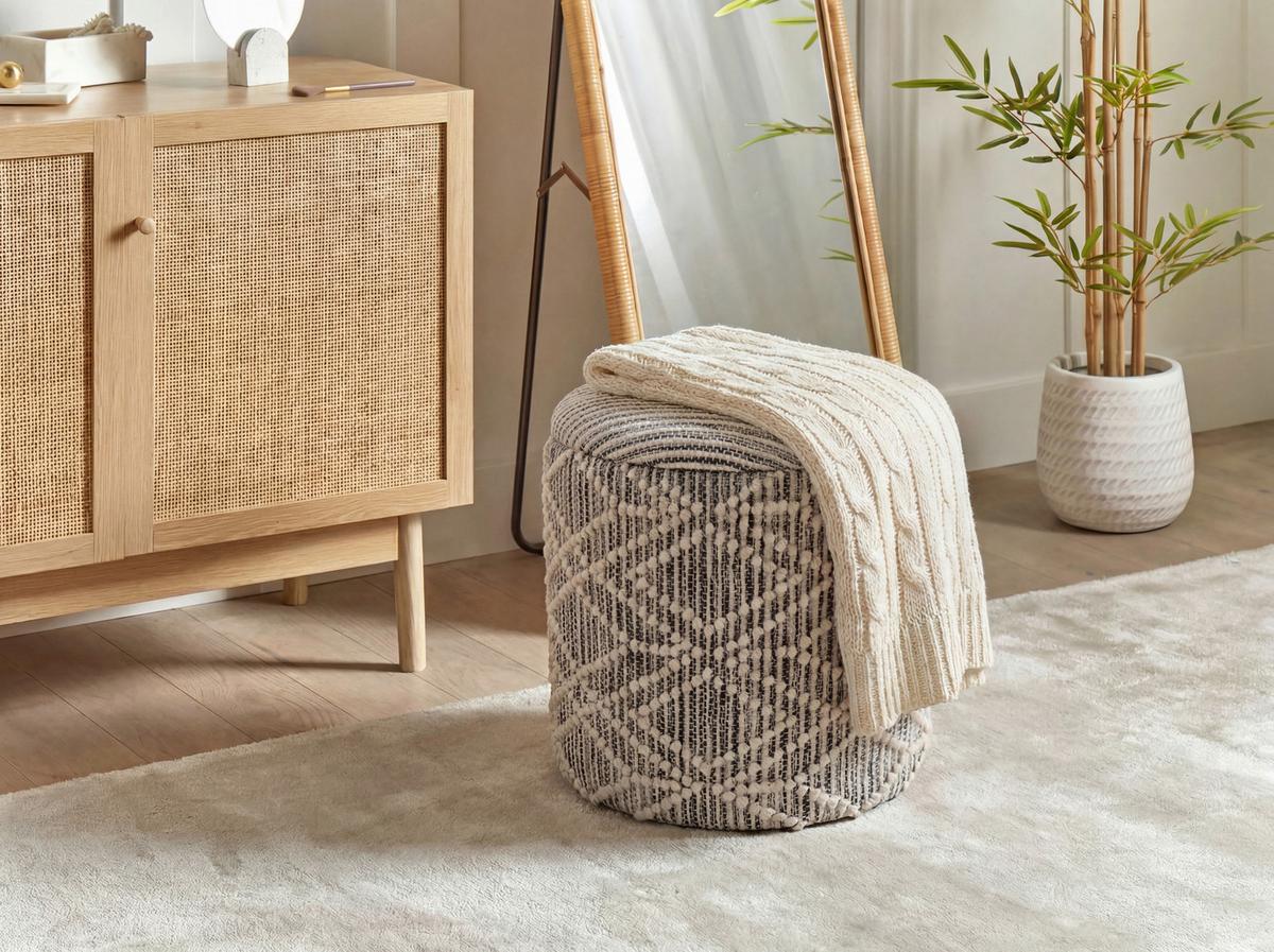 Hocker Wl7.792 - Grau, Design, Textil (40/45/40cm) - Livetastic