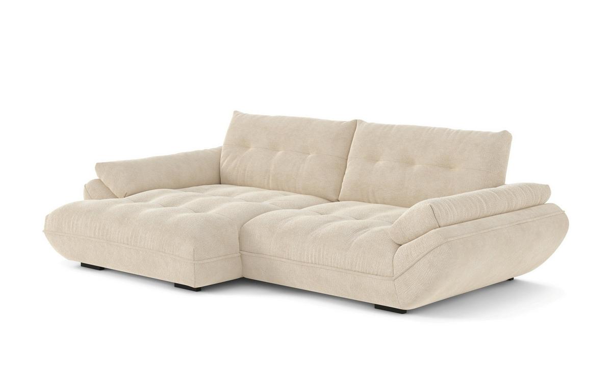 Wohnlandschaft Vivo Creme - Creme/Schwarz, MODERN, Kunststoff/Textil (179/63/317cm) - Based