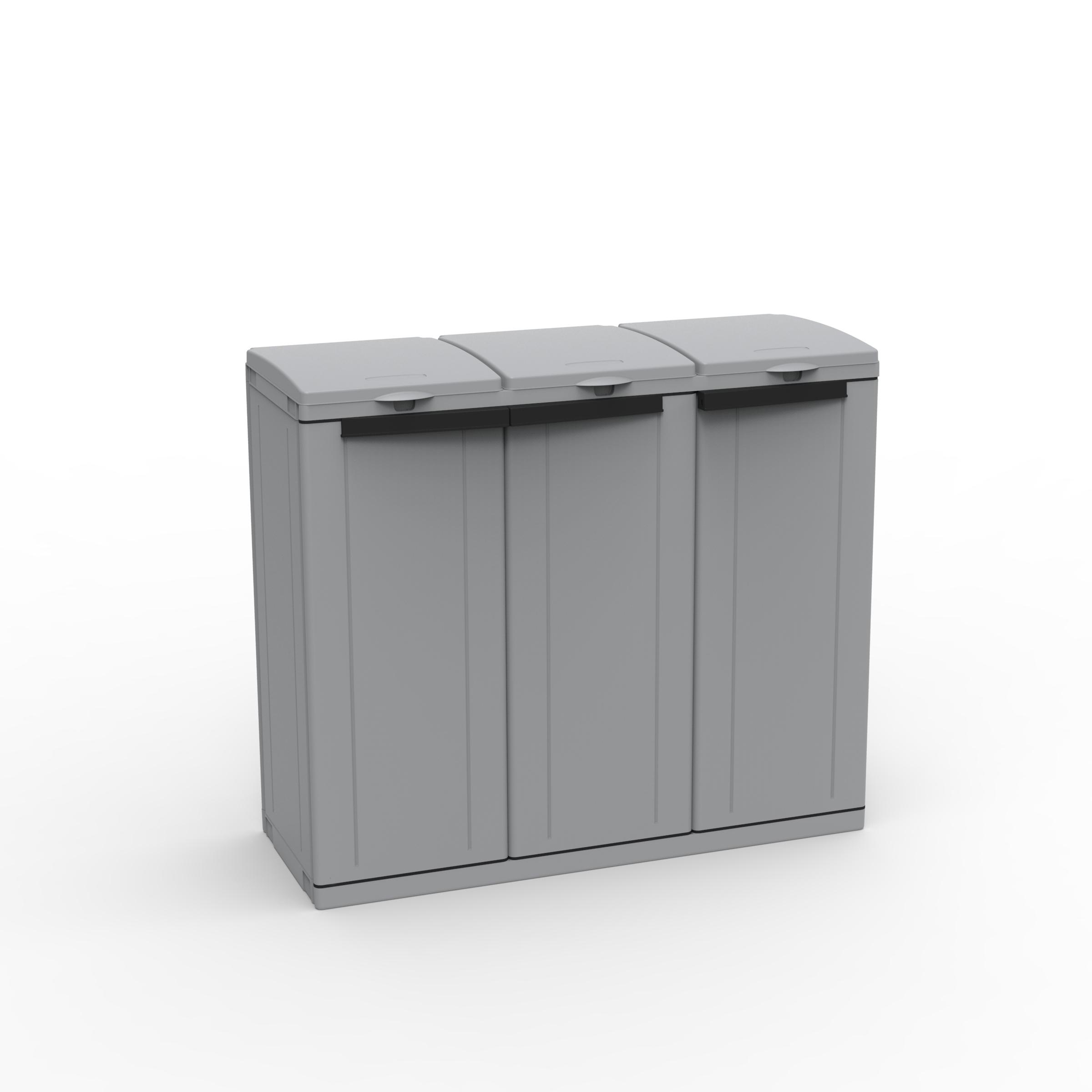 Mülltrennsystem Ecoline 3 ca. 102x89,7x39 cm - Grau, Kunststoff (102/89,7/39cm)