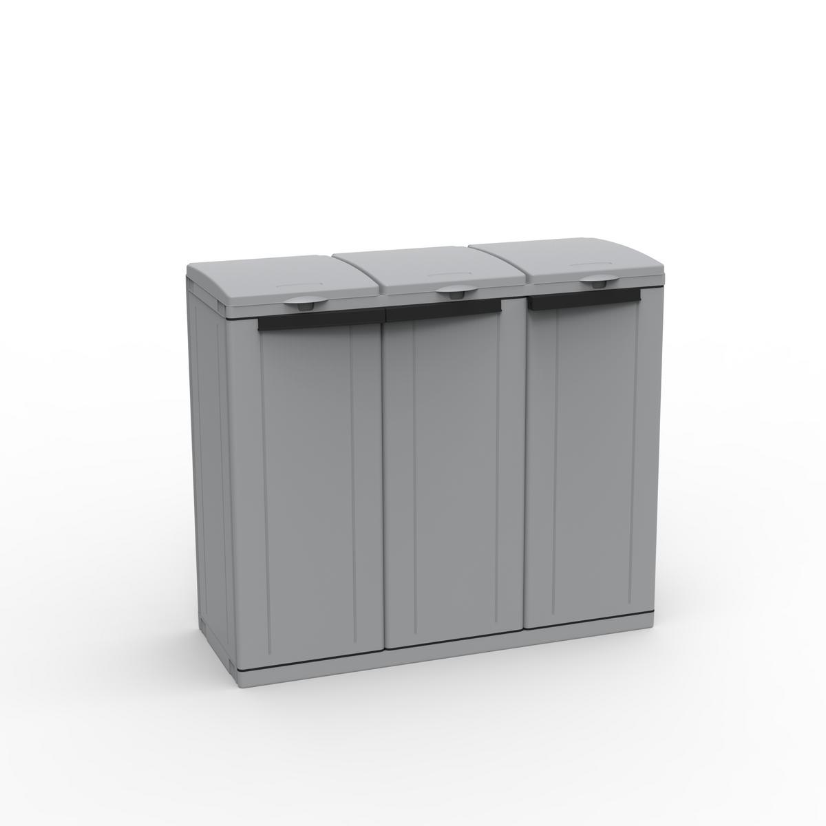 Mülltrennsystem Ecoline 3 ca. 102x89,7x39 cm - Grau, Kunststoff (102/89,7/39cm)