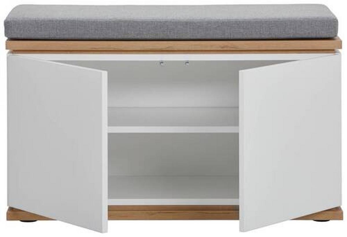 SIEDZISKO DO PRZEDPOKOJU YAMAEL - ciemnoszary/biały, Design, materiał drewnopochodny/tworzywo sztuczne (85/52/38cm) - Xora