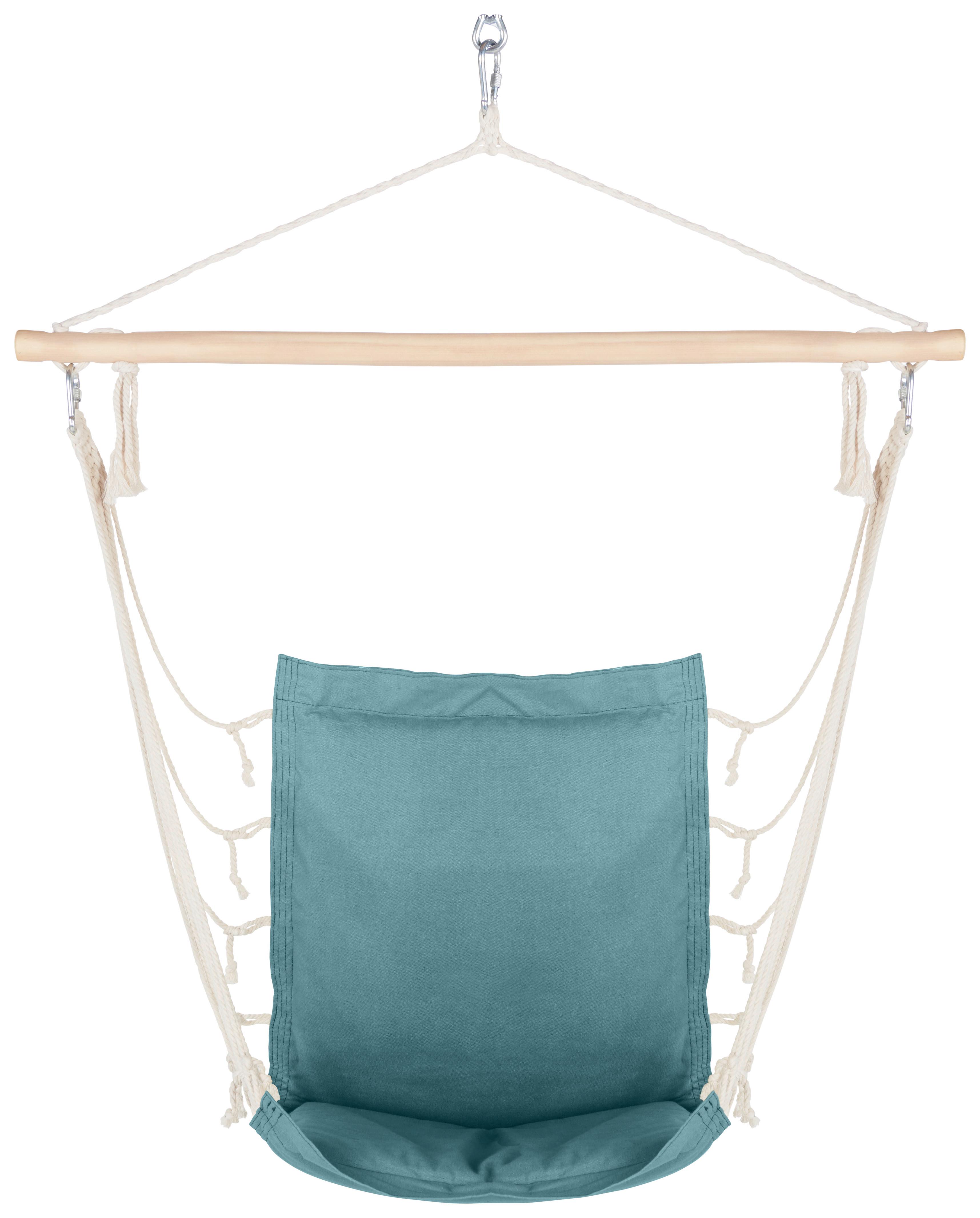 Viseč Sedež Relax - modra/zelena, tekstil/les (100/47cm) - Modern Living