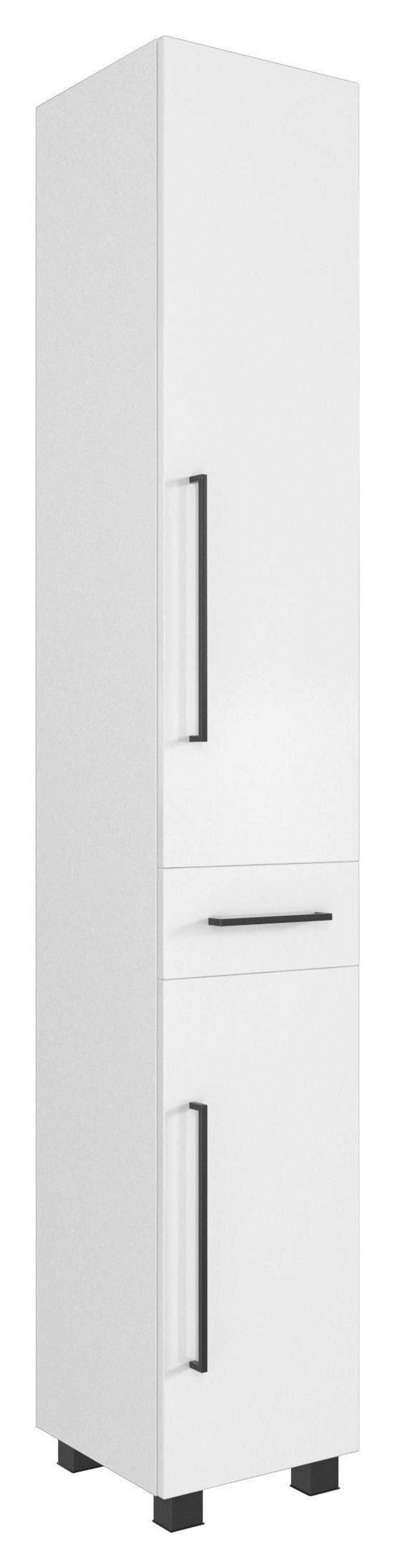 Seitenschrank in Weiss 'Luzern' - Schwarz/Weiß, KONVENTIONELL, Holzwerkstoff/Kunststoff (30/180/35cm) - Held