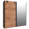 Ormar S Kliznim Vratima Cardiff - srebrne boje/boje hrasta, Basics, drvni materijal (135/198/64cm) - Modern Living