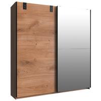 Ormar S Kliznim Vratima Cardiff - srebrne boje/boje hrasta, Basics, drvni materijal (135/198/64cm) - Modern Living