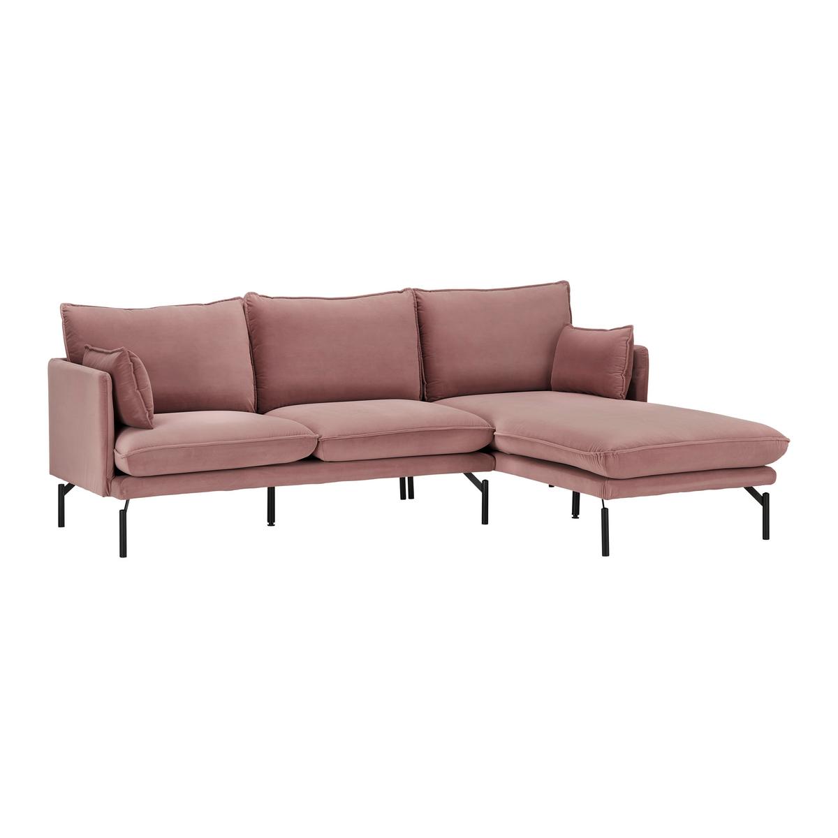 Kutna Garnitura Rosa - ružičasta/crna, Moderno, tekstil/metal (226/84/163cm) - Bessagi Home