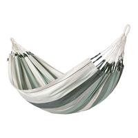 Hängematte Classic Single Hammock Weiß/Olivgrün - Weiß/Olivgrün, KONVENTIONELL, Textil (140/300cm) - La Siesta
