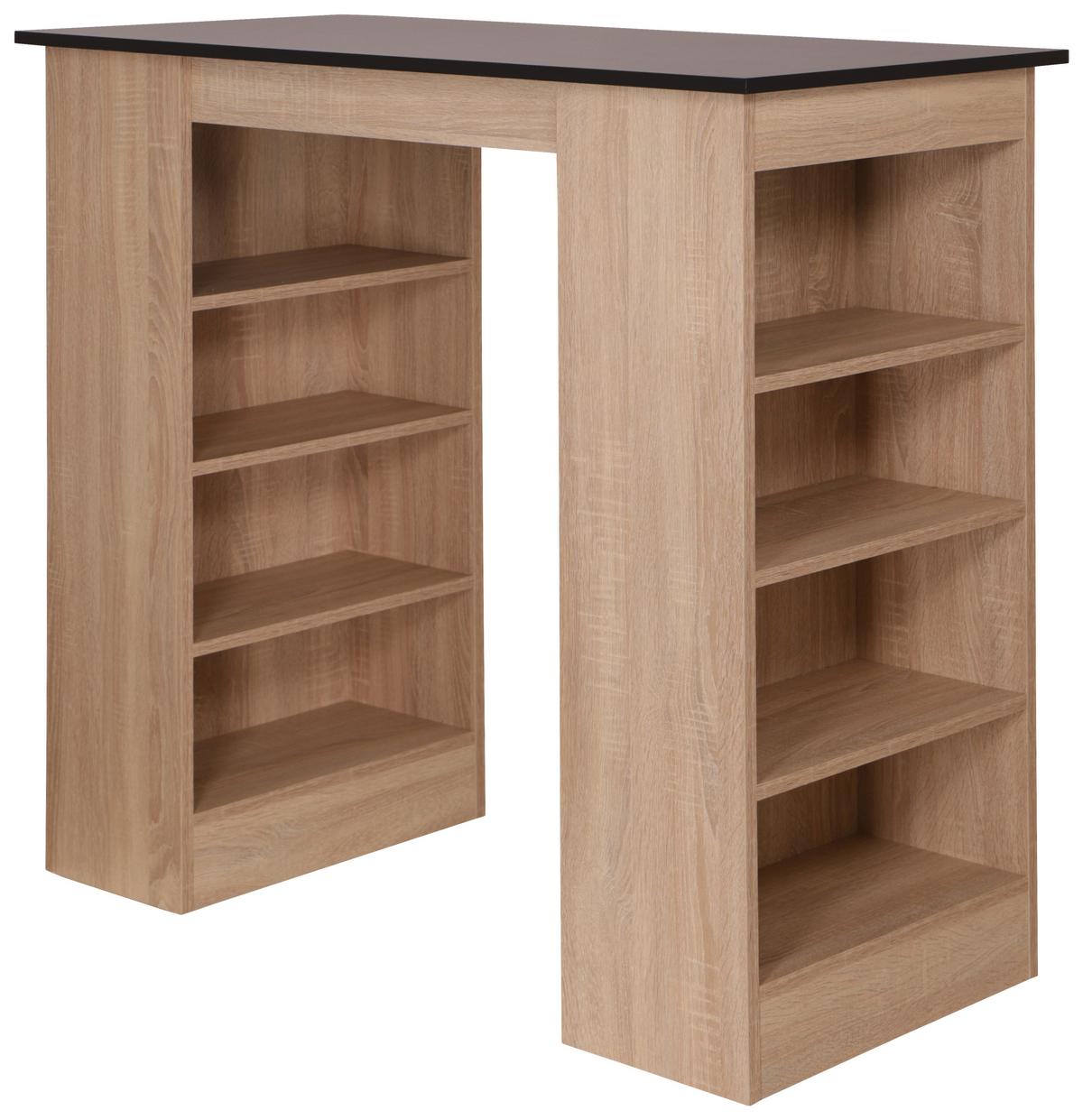 Barska Miza Merle, Barva Hrasta, Črna, 103x50cm - črna/barve hrasta, Design, leseni material (103/50/115cm) - Respekta