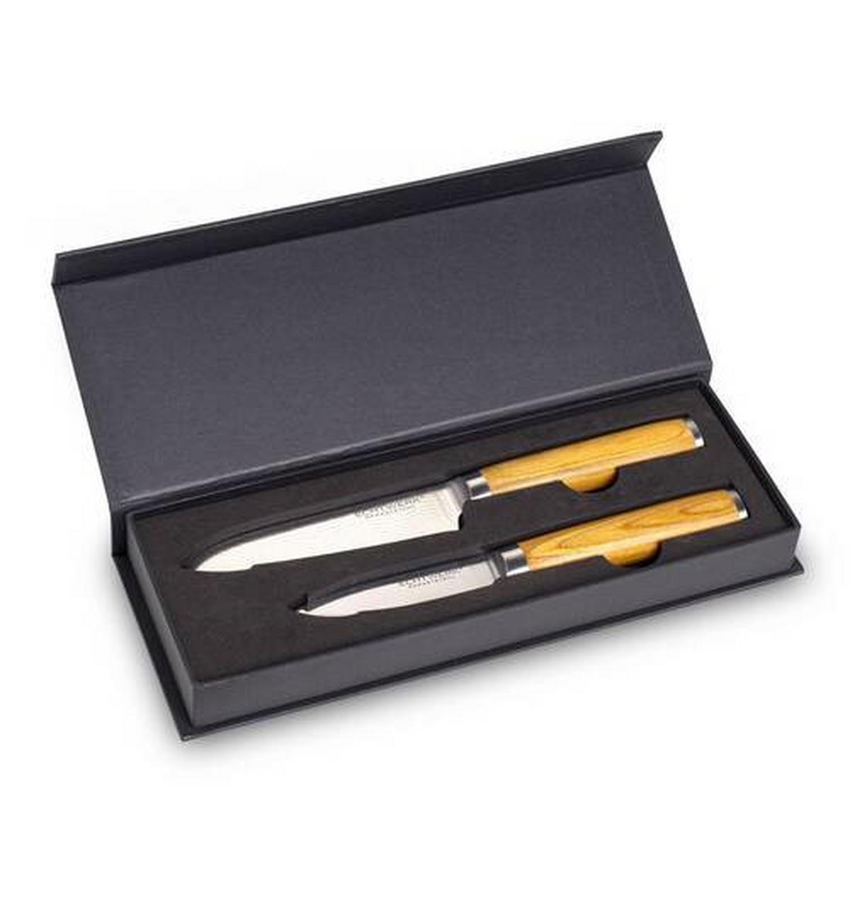 Set Nožev Aleyna, 2-Delni - srebrne barve/rjava, Moderno, kovina - Echtwerk