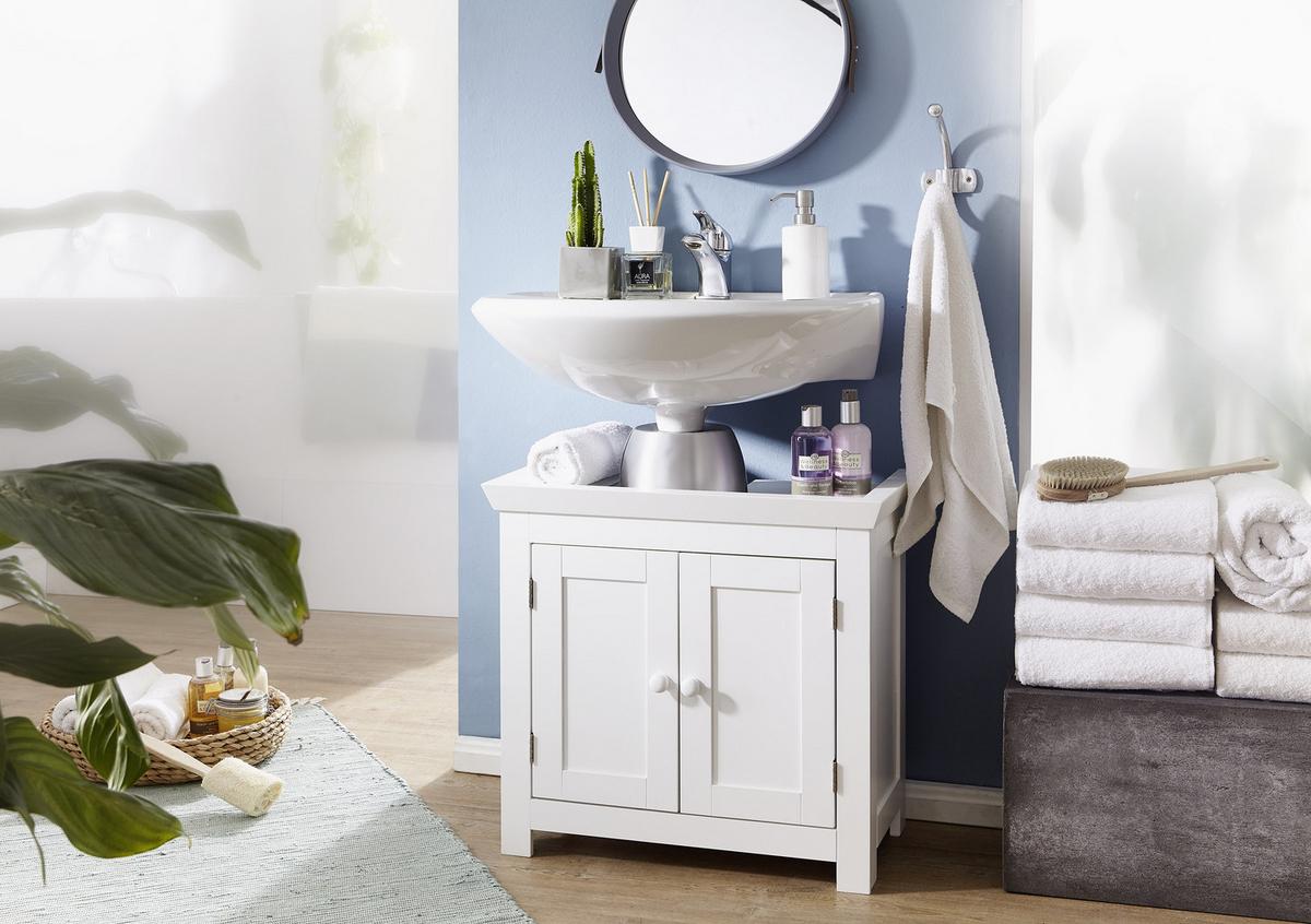 Omarica Za Pod Umivalnik Wl1.350 - bela, Basics, leseni material (57/55,5/30cm) - MID.YOU