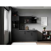 Küchenblock Oliver m. Geräten Grau - Grau, Trend, Holzwerkstoff/Metall (205cm) - Respekta