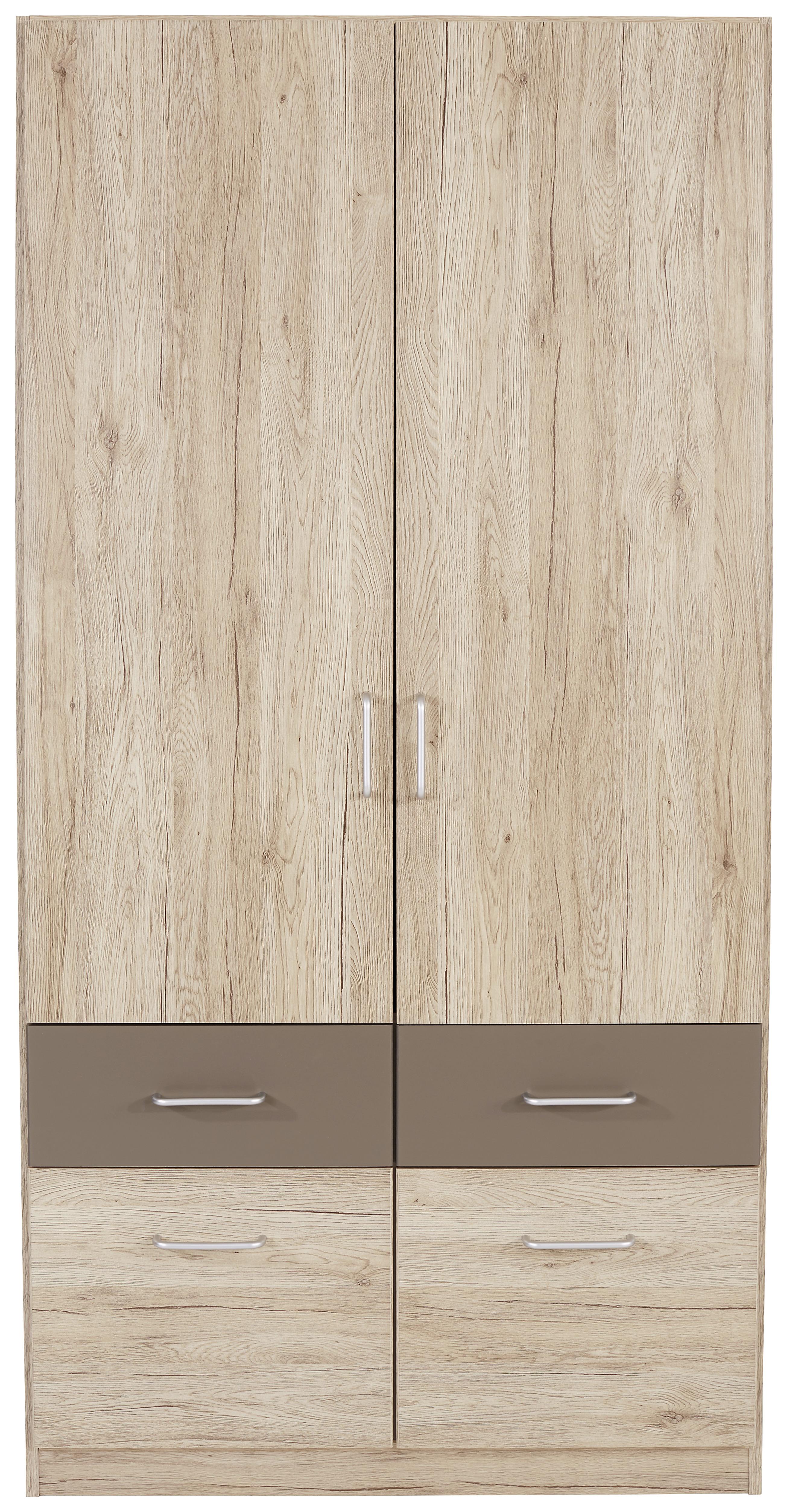 Omara Za Oblačila Aalen-Extra - aluminij/siva, Konvencionalno, umetna masa/leseni material (91/197/54cm) - Modern Living
