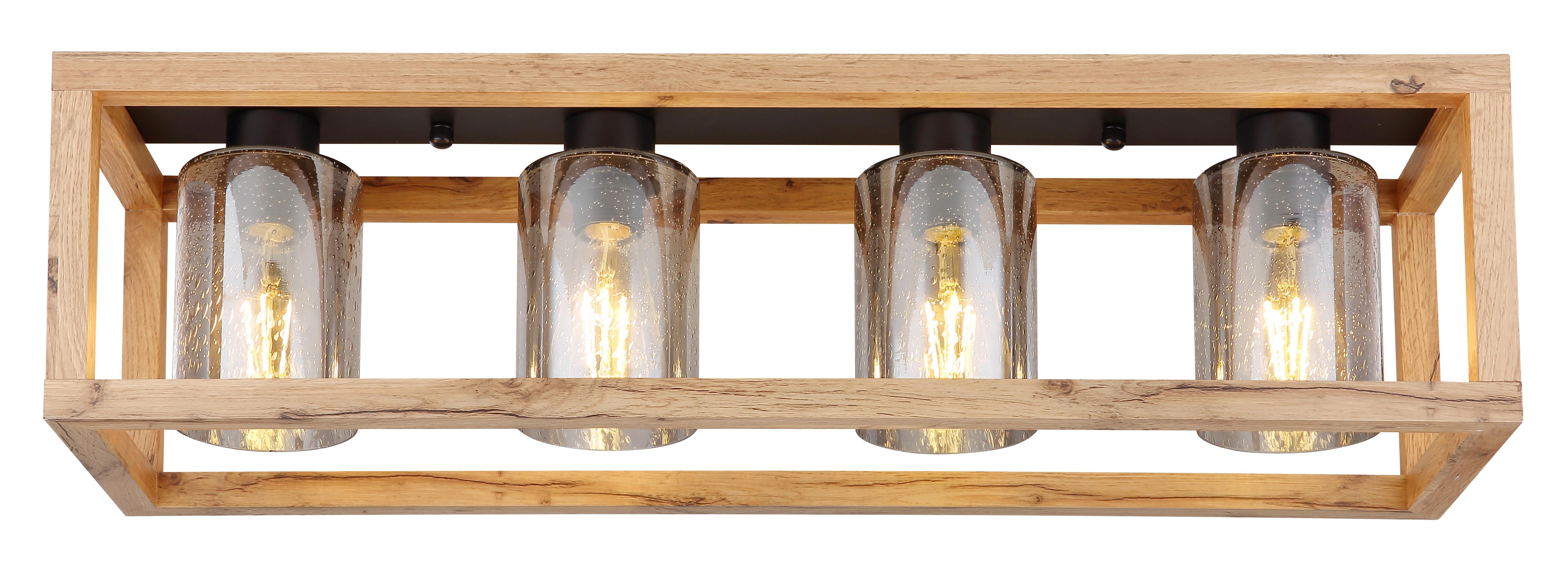 Stropna Svetilka Pettey - črna/temno rjava, Romantika, kovina/steklo (74,5/20/22,5cm)