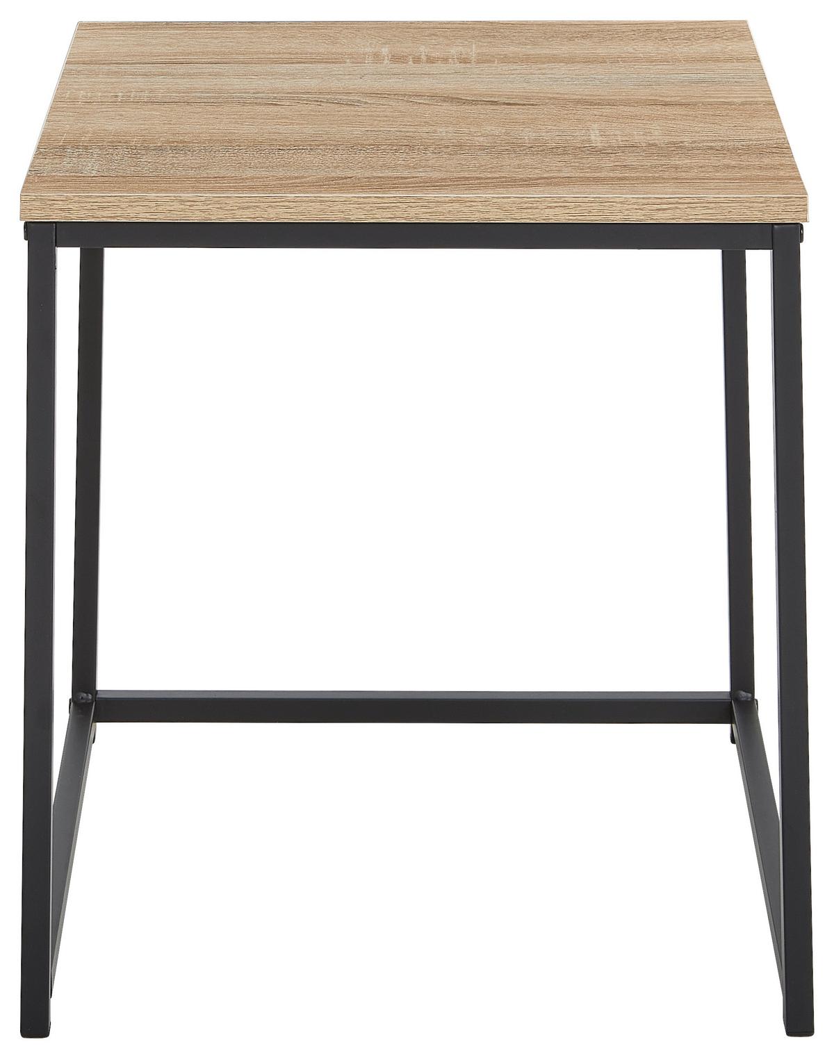 STOLIK KAWOWY LIKASI - kolor naturalny/czarny, Modern, materiał drewnopochodny/metal (45/45/55cm) - PBJ