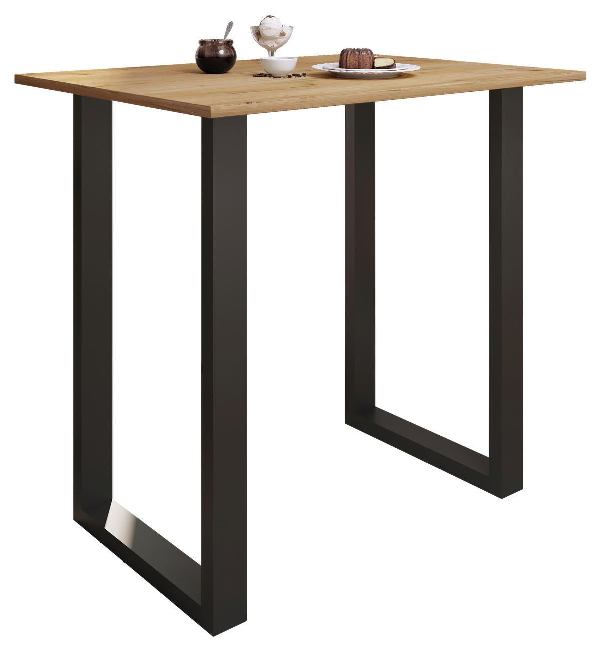 Bartisch XONA Honigeiche/ Schwarz ca.110x102x80cm - Honigeiche/Schwarz, KONVENTIONELL, Holzwerkstoff/Metall (110/80/102cm)