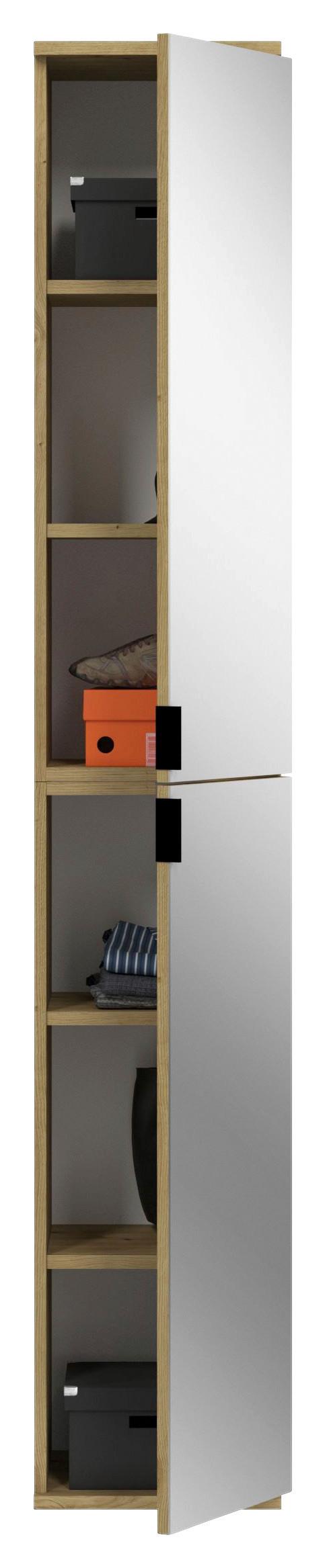 Gaderobenschrank Projekt X ca. 91x193 cm Eiche Artisan - Eichefarben/Grau, KONVENTIONELL, Glas/Holzwerkstoff (91/193/34cm) - MID.YOU
