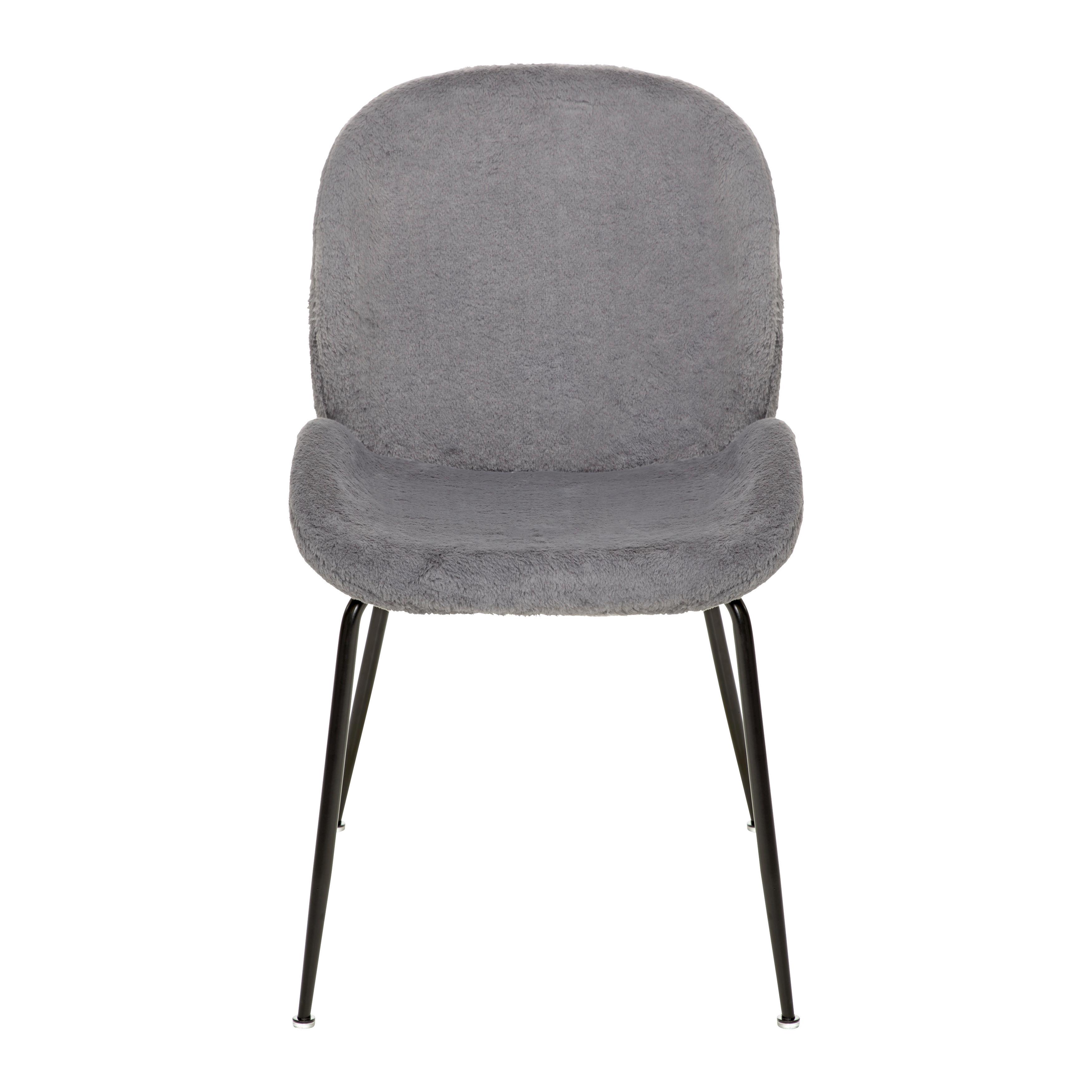 KRZESŁO CHIARA - czarny/szary, Modern, metal/drewno (49/82/63cm) - Bessagi Home