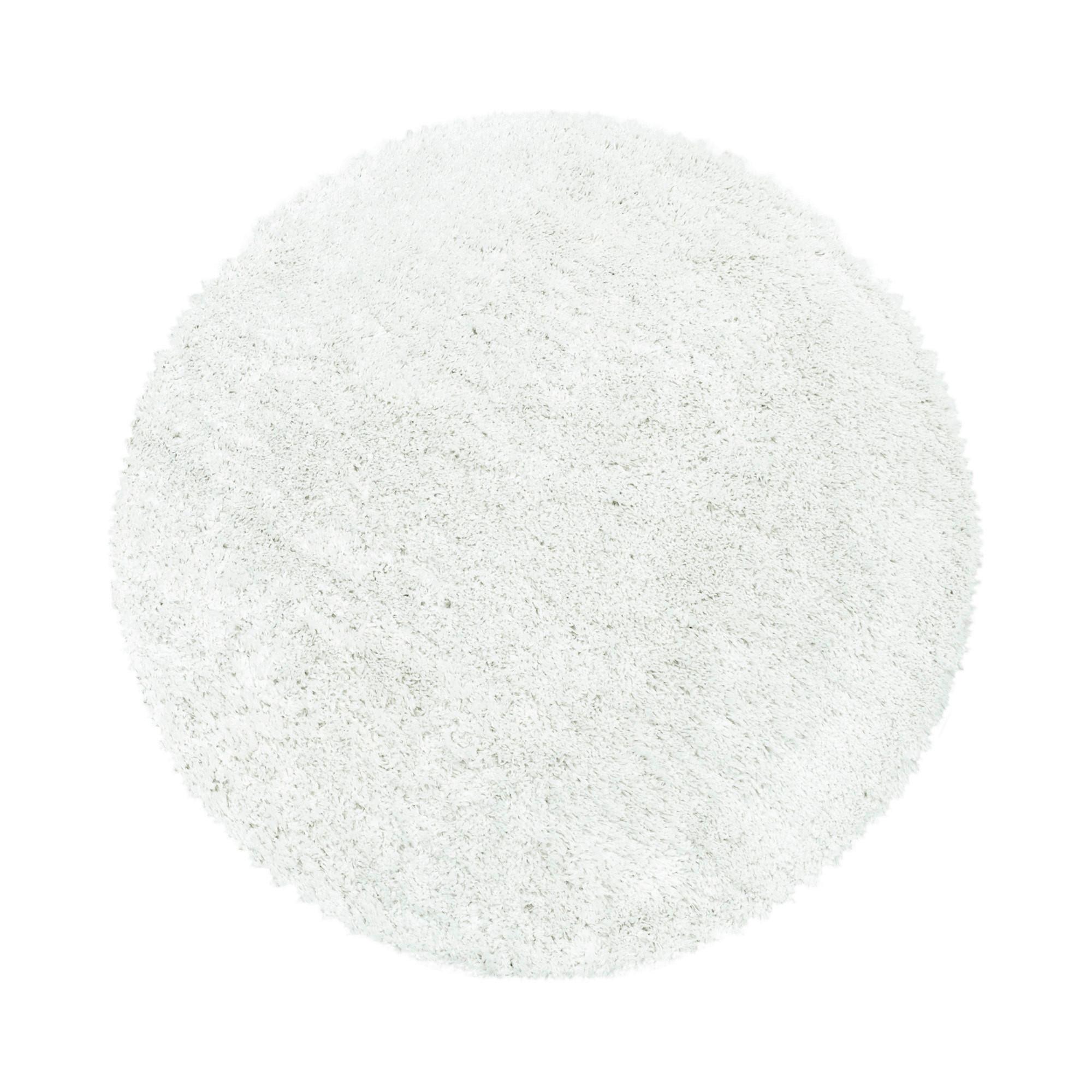 Hochflorteppich Fluffy Weiß Ø ca. 120cm - Weiß, Basics, Textil (120cm)