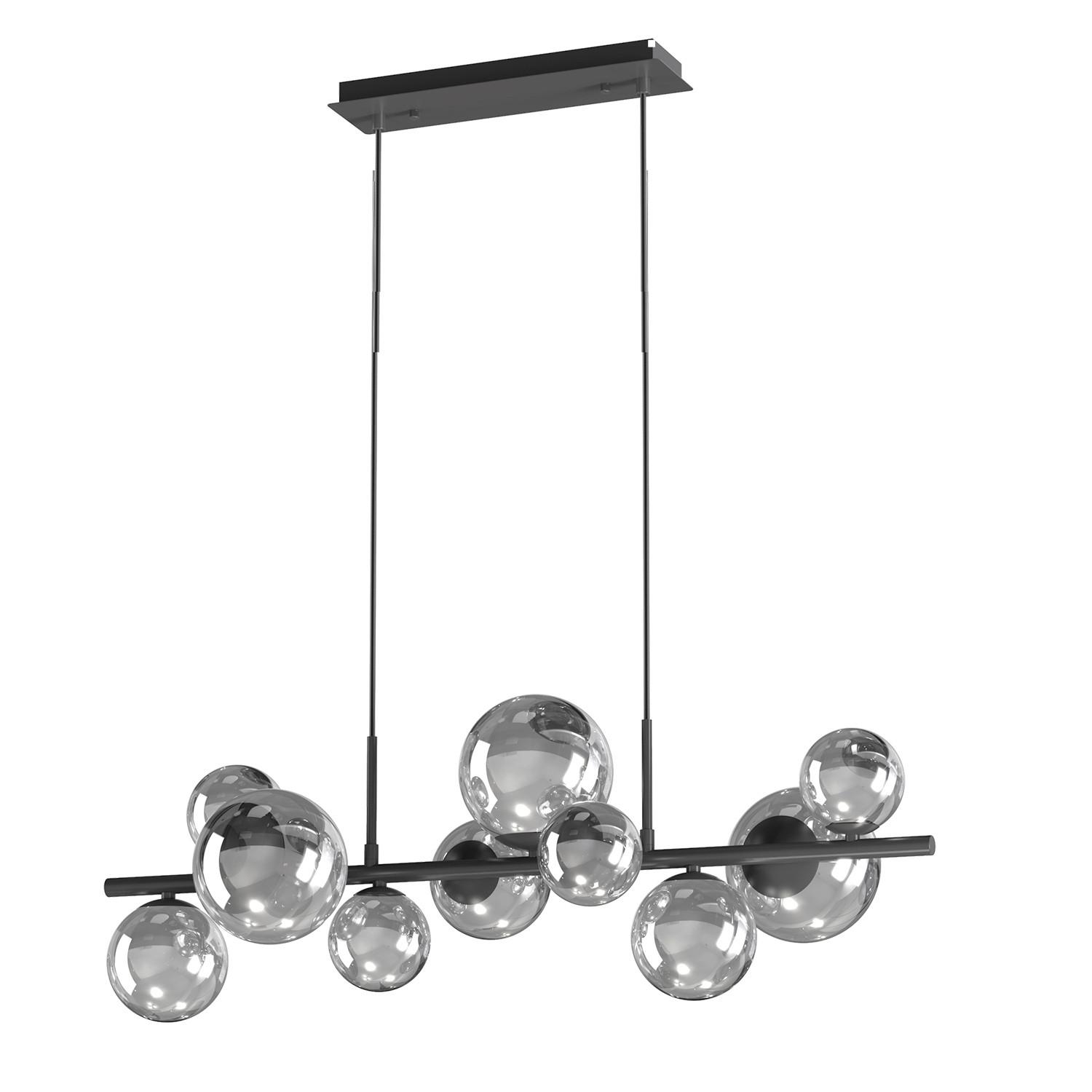 Pendelleuchte Paloma Schwarz max. 3 Watt - Schwarz, Design, Glas/Metall (86/33/150cm)