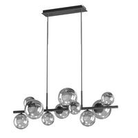 Pendelleuchte Paloma Schwarz max. 3 Watt - Schwarz, Design, Glas/Metall (86/33/150cm)