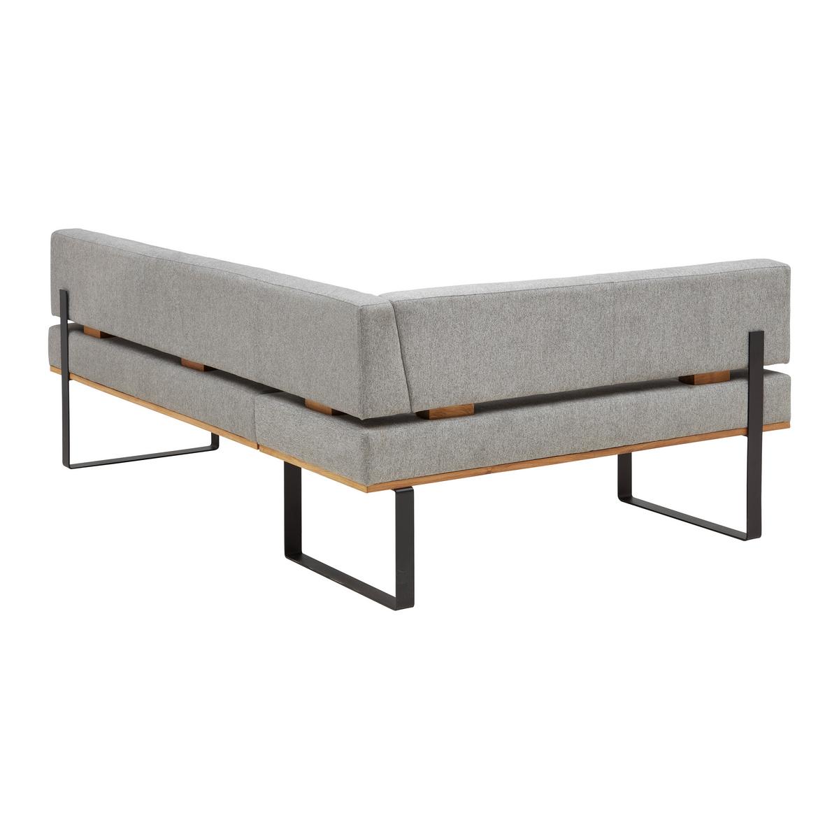 Eckbank in Grau - Schwarz/Grau, KONVENTIONELL, Holz/Textil (160/85/220cm) - Based
