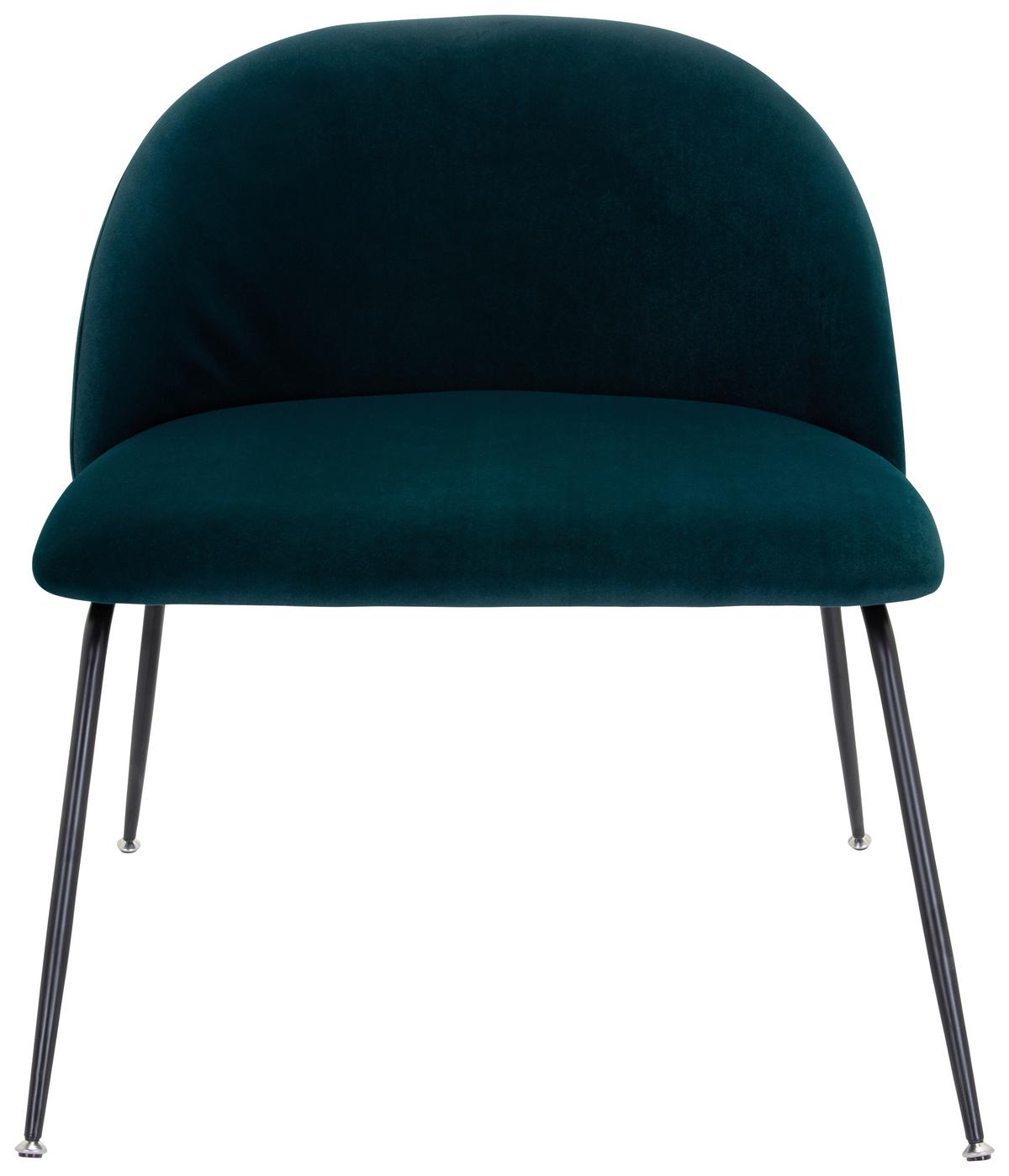 Stol Velvo, Barva Petroleja - barve petroleja/črna, Basics, kovina/tekstil (72/80/65cm) - MID.YOU