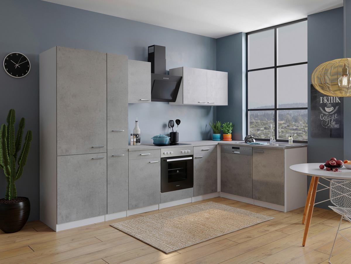 Kotna Kuhinja Z Aparati Malia, 310x172cm - barve nerjavečega jekla/siva, Basics, kovina/leseni material (310/172cm) - Respekta