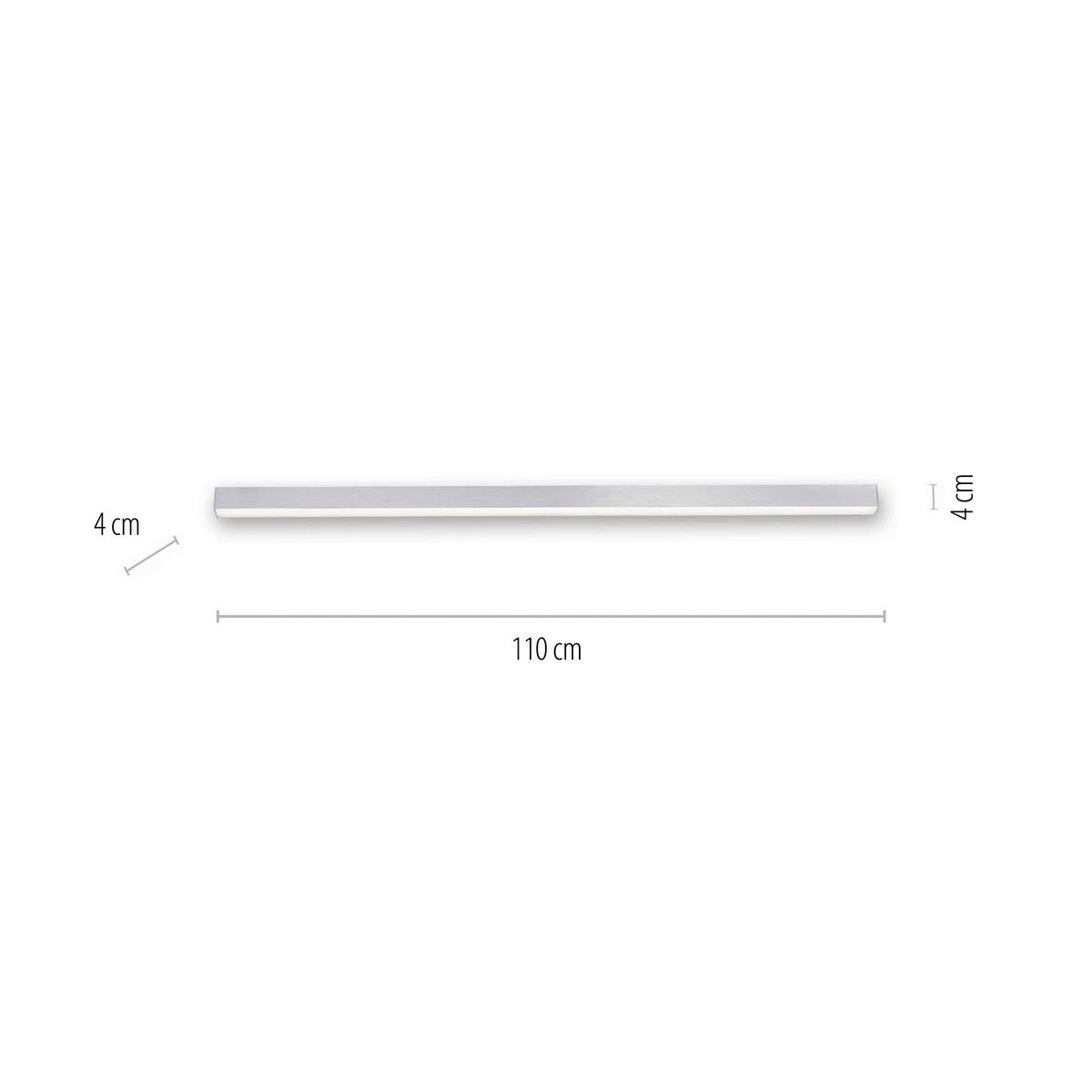 LAMPA SUFITOWA LED 6021-95 PURE-LINES - kolor aluminiowy, Design, tworzywo sztuczne/metal (110/3,8/3,9cm) - Neuhaus PURE